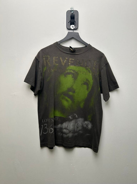 Preowned Saint Michael Revenge Grey Green Tee Size Small