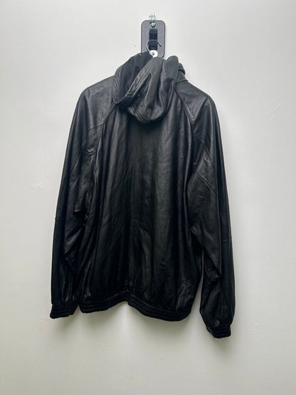Preowned Balenciaga 3B Hooded Leather Jacket Size XXL