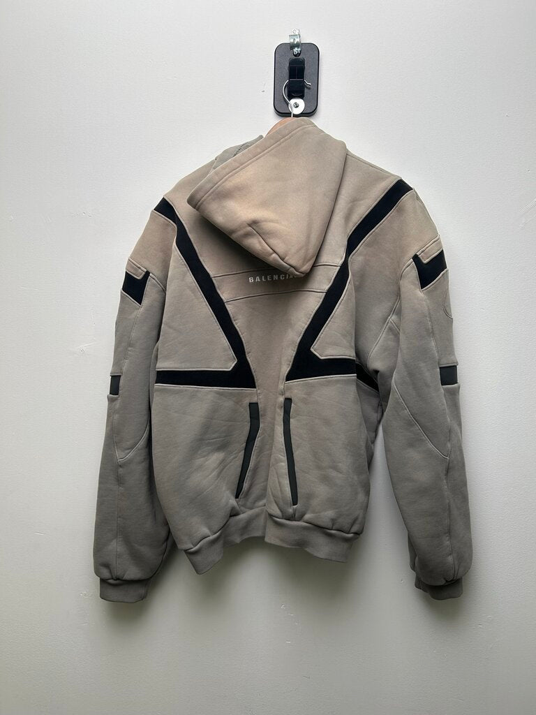 New Balenciaga Forever Logo Grey Moto Zip Up size 3