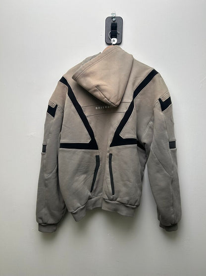 New Balenciaga Forever Logo Grey Moto Zip Up size 3