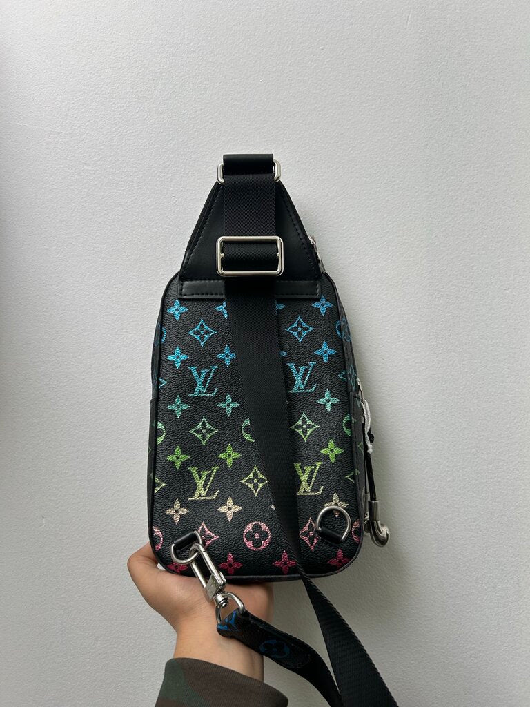 New Louis Vuitton Multi Color Monogram Black Side Bag