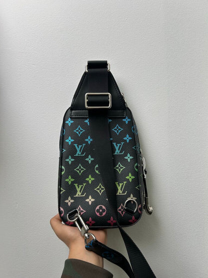 New Louis Vuitton Multi Color Monogram Black Side Bag