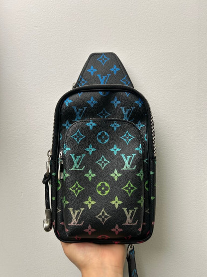 New Louis Vuitton Multi Color Monogram Black Side Bag