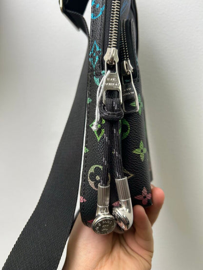 New Louis Vuitton Multi Color Monogram Black Side Bag