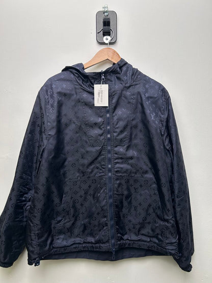 Preowned Louis Vuitton Navy Monogram Windbreaker size 52(L/XL)
