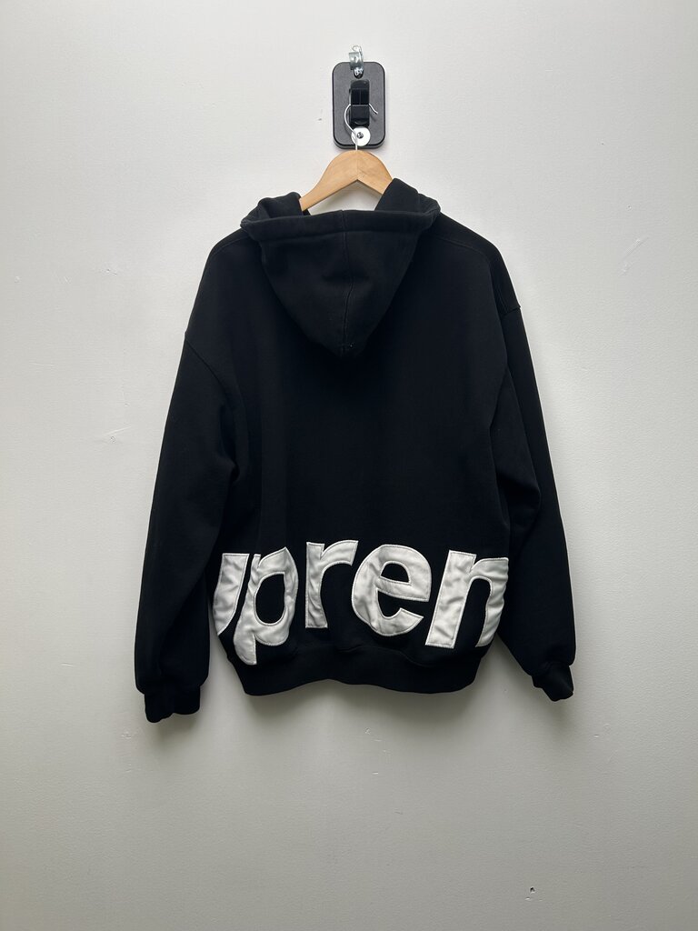 Preowned Supreme Black Big Logo Zip Size XL