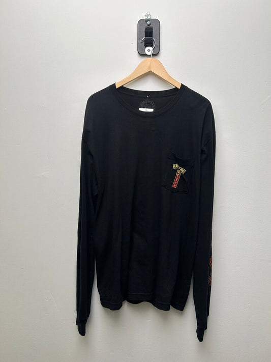 Chrome Hearts Gradient Red Yellow Tbar Logo Black Longsleeve sz.XXL