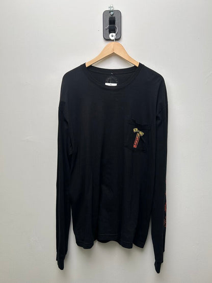Chrome Hearts Gradient Red Yellow Tbar Logo Black Longsleeve sz.XXL