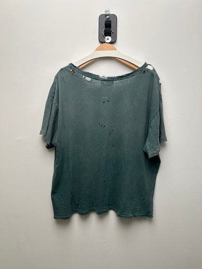 ERD Chest Logo Distressed Bleach Green Tee sz.XL