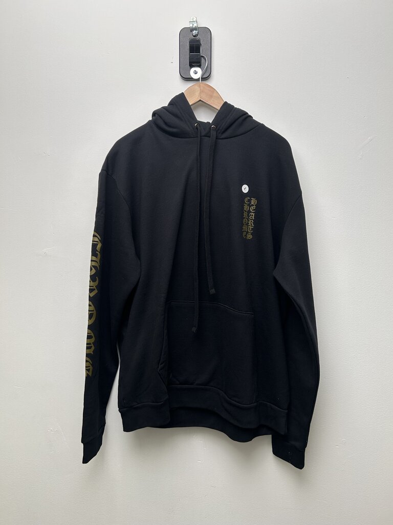 New Chrome Hearts Black Brown Vertical Logo Hoodie Size Large