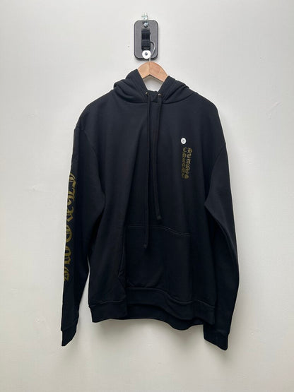 New Chrome Hearts Black Brown Vertical Logo Hoodie Size Large