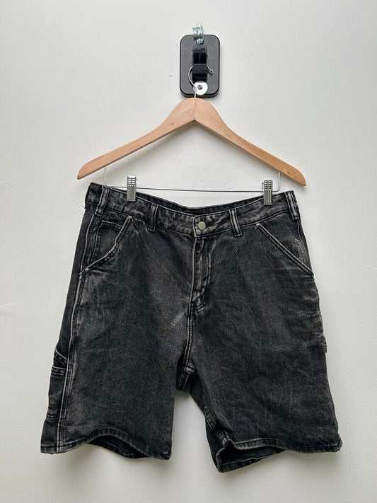 Preowned HMDD Black Denim Shorts Size Medium