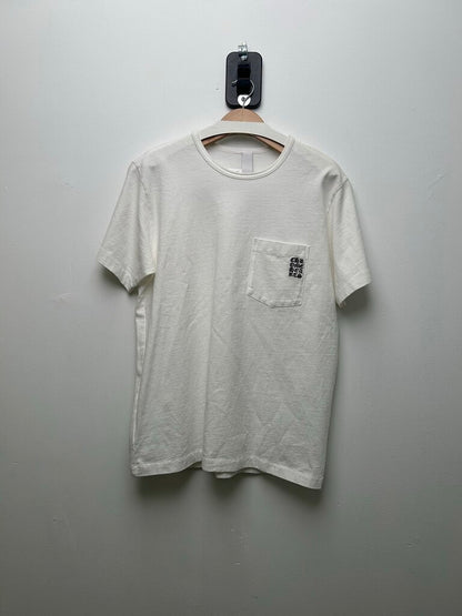 Preowned Chrome Hearts Embroidered Pocket Logo White Tee sz.L