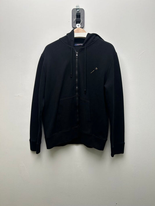 Preowned Louis Vuitton Black Pin Garment Patch Hoodie Sz.XL