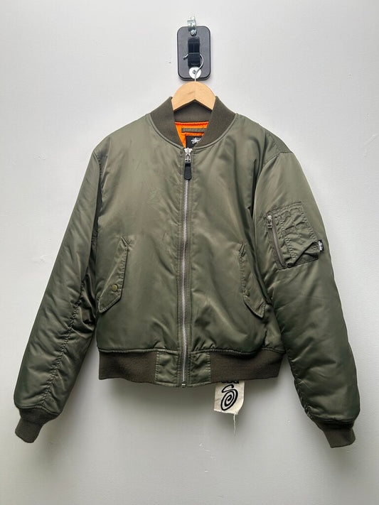 Preowned Stussy CDG Olive Bomber size S