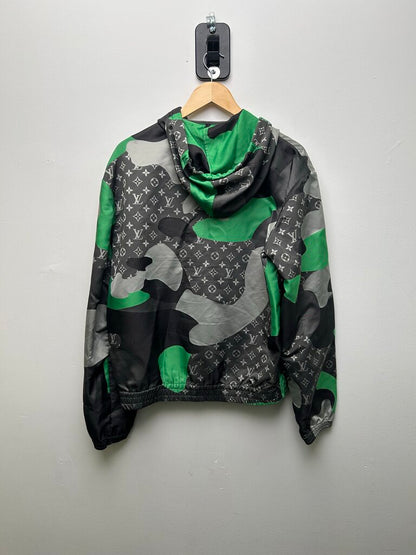 Preowned Louis Vuitton Kid Super Grey Green Monogram Zip Up size S/M