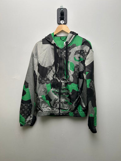 Preowned Louis Vuitton Kid Super Grey Green Monogram Zip Up size S/M