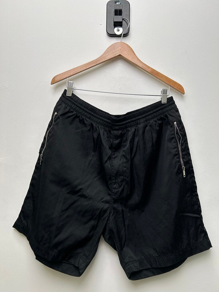 Preowned Givenchy Monogram Print Black Shorts Sz.56