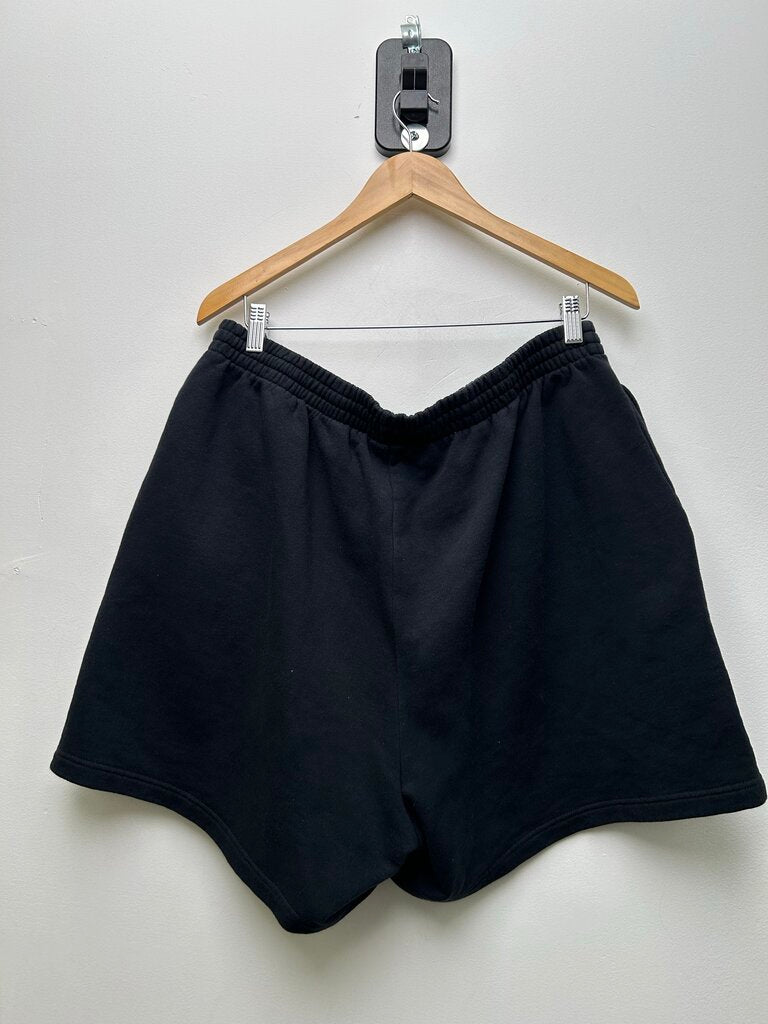 Preowned Balenciaga BB Black Grey Logo Shorts Sz.M