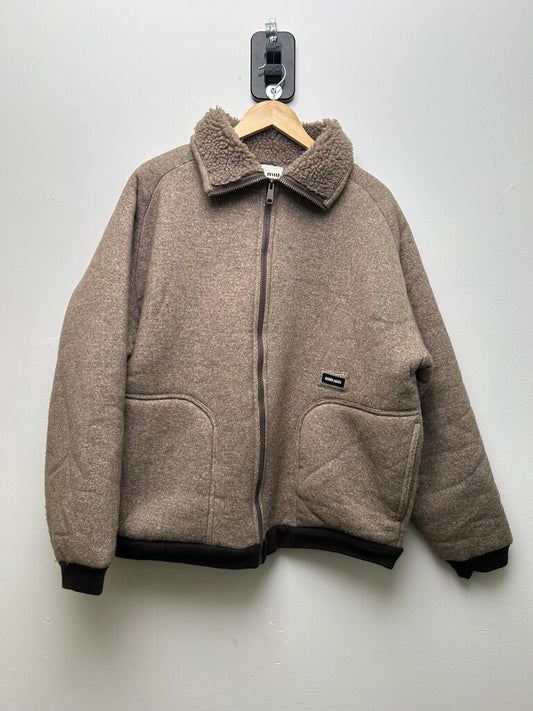 Miu Miu Brown Sherling Zip Up size XL