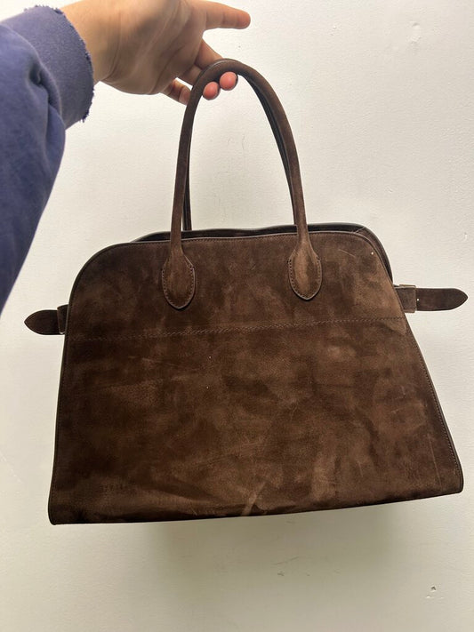 The Row Margaux Soft Suede Size 15 Bag