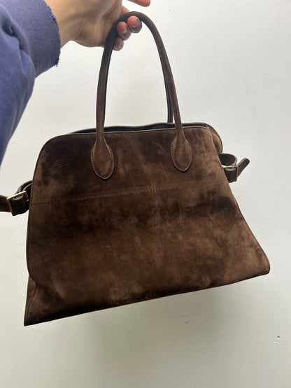The Row Margaux Soft Suede Size 15 Bag