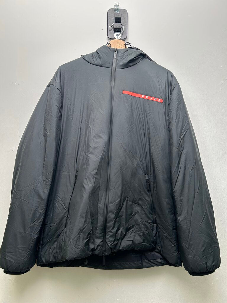 Prada Black Puffy Round Jacket Zip Up size XL