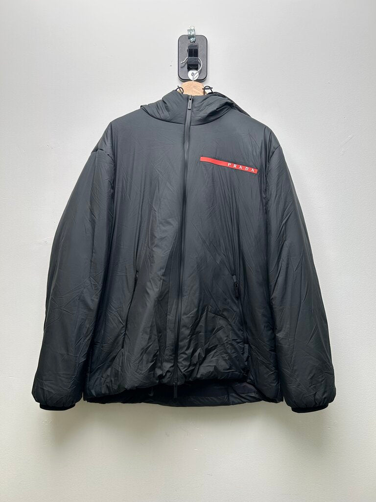 Prada Black Puffy Round Jacket Zip Up size XL