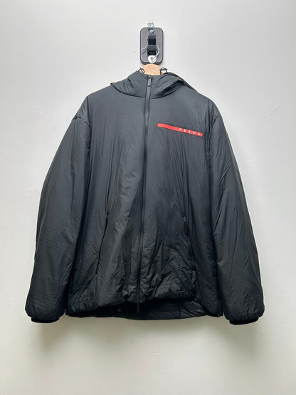 Prada Black Puffy Round Jacket Zip Up size XL