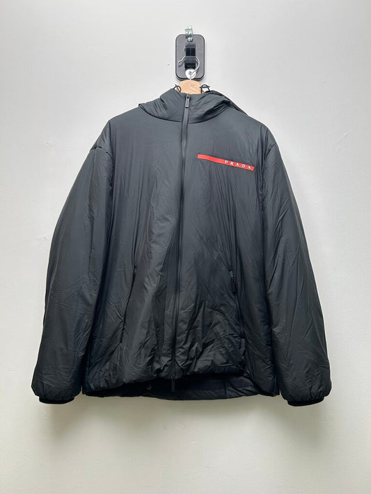 Prada Black Puffy Round Jacket Zip Up size XL