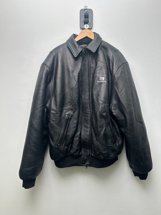 Balenciaga Black Leather Taxi Jacket size 2XS(L/XL)