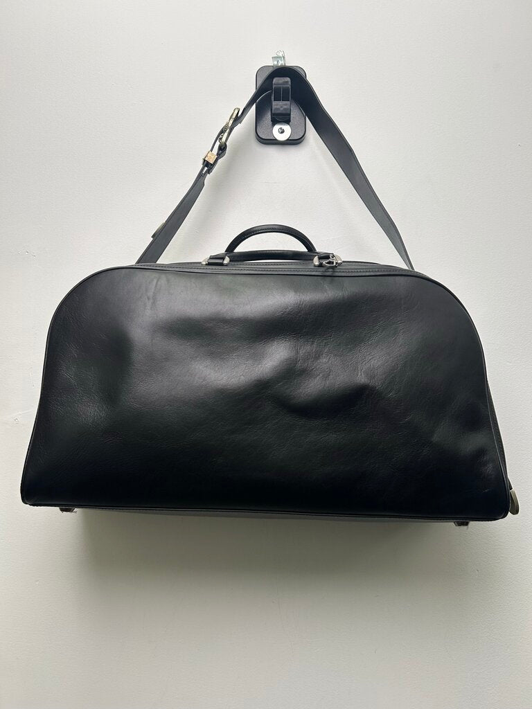 ERD Black Leather Weekender Duffle
