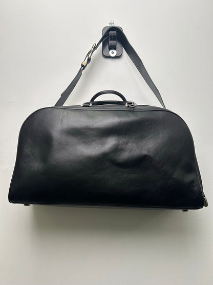 ERD Black Leather Weekender Duffle