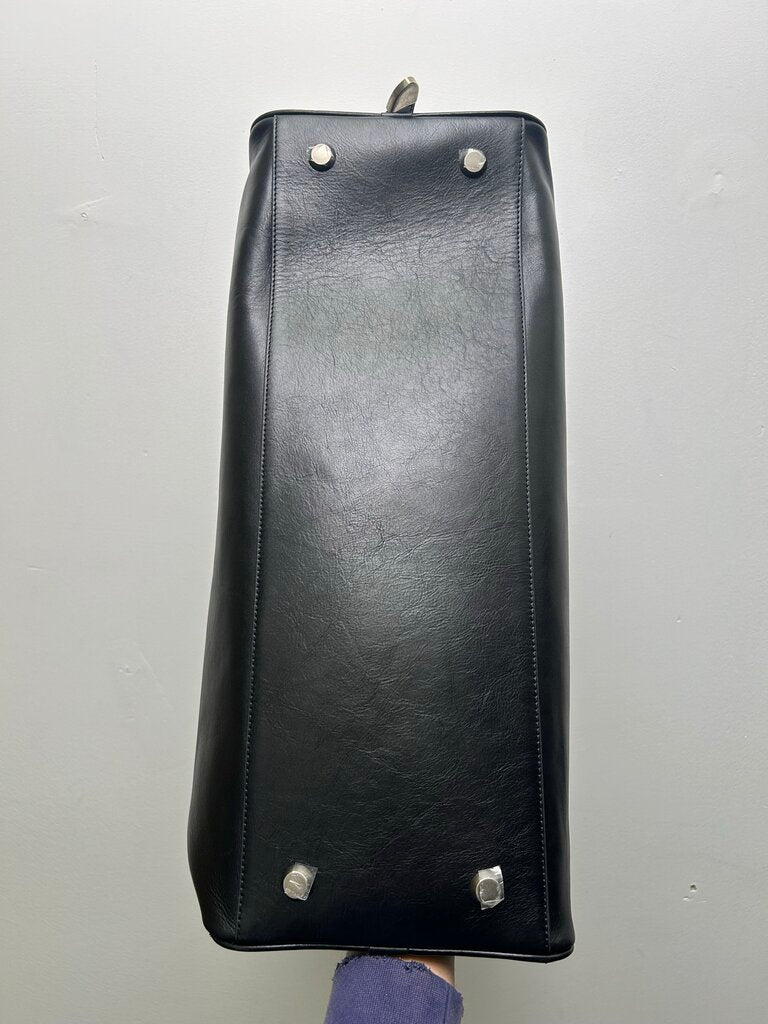 ERD Black Leather Weekender Duffle
