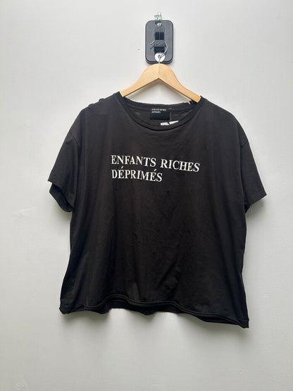 ERD Black Distressed Spell Out Tee size S