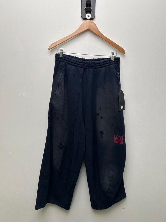 New Needles Cropped Navy Red Butterfly Sweatpants Sz.XS