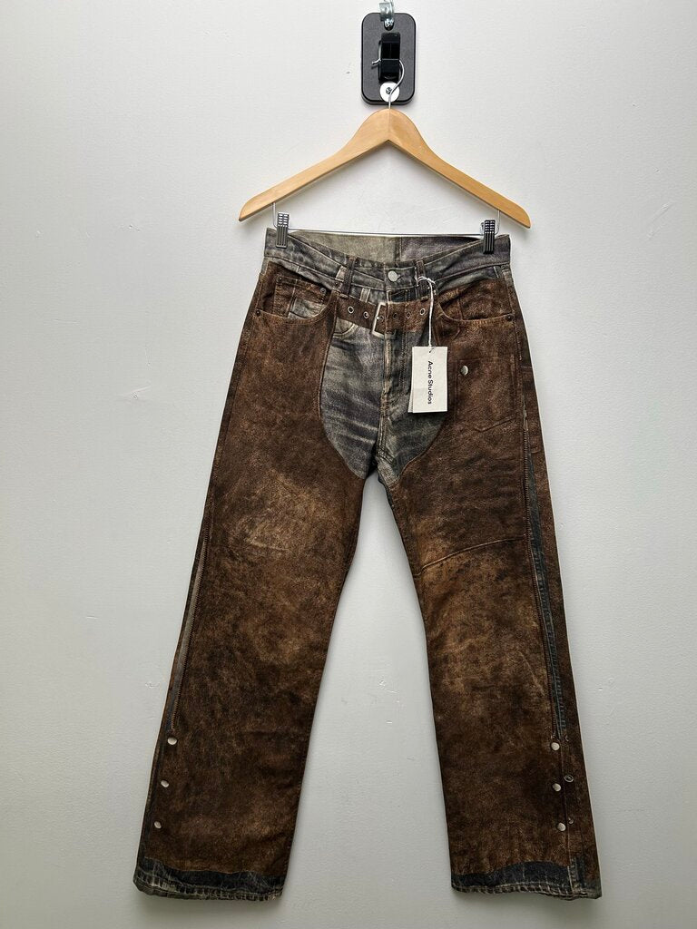 New ACNE Loeil Chap Printed Flare Denim size 30