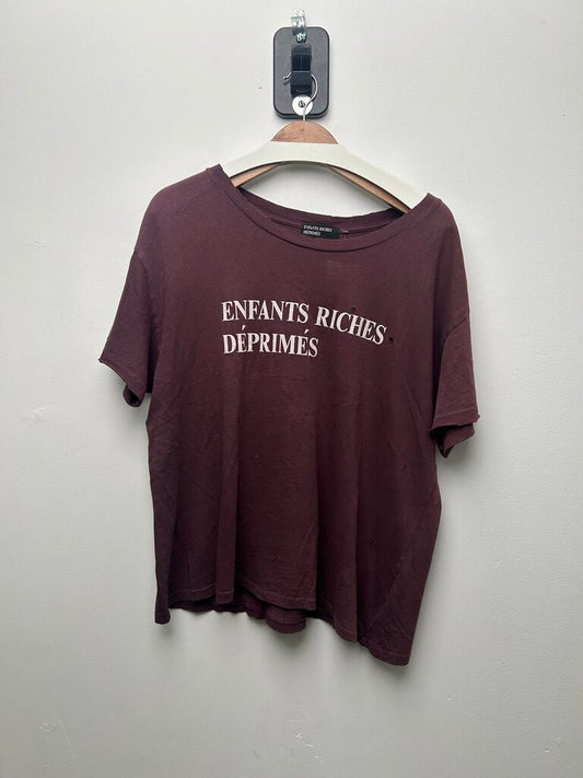 Preowned ERD Burgundy Logo Tee Sz.Medium