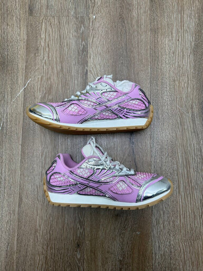 Preowned Bottega Orbit Pink Silver Sz.38