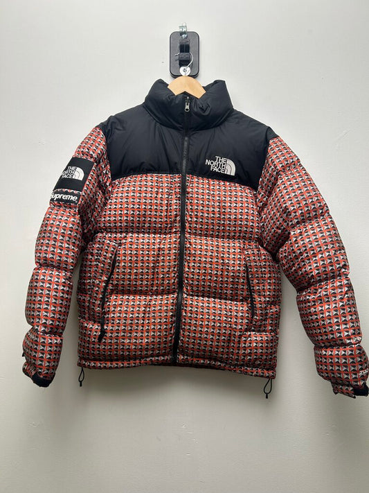 Preowned Supreme TNF Studded Red Puffer sz.M