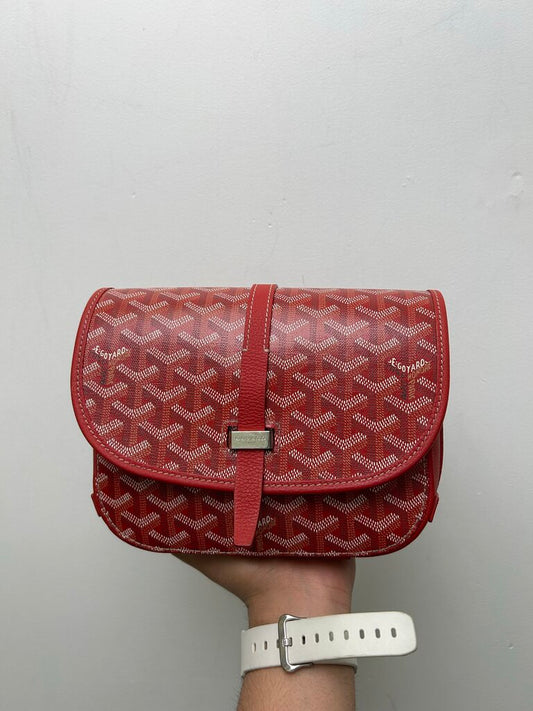 Preowned Goyard Red Belvedere PM