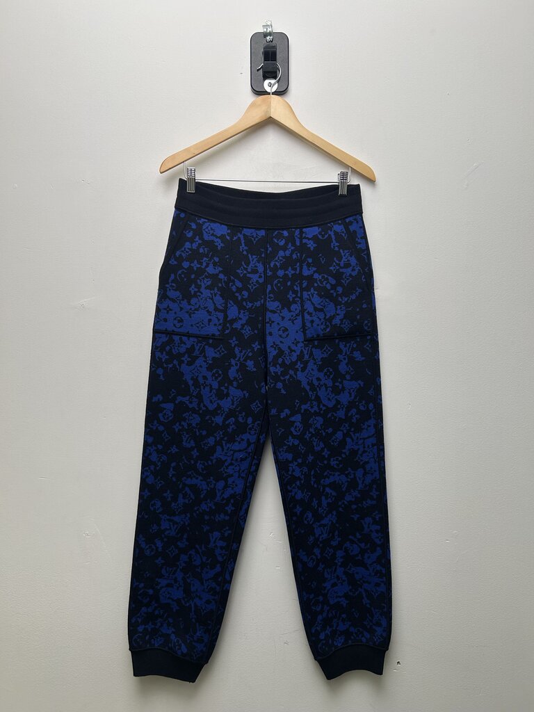 Preowned Louis Vuitton Blue Navy Camo Print Sweatpants Sz.