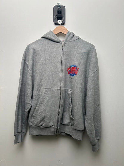Preowned Balenciaga Planet Earth Grey Zip Sz XS