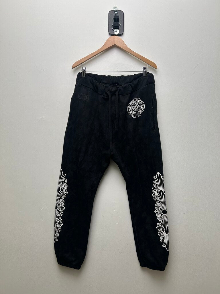 Preowned Chrome Hearts Black Cross Monogram Sweats sz.Medium