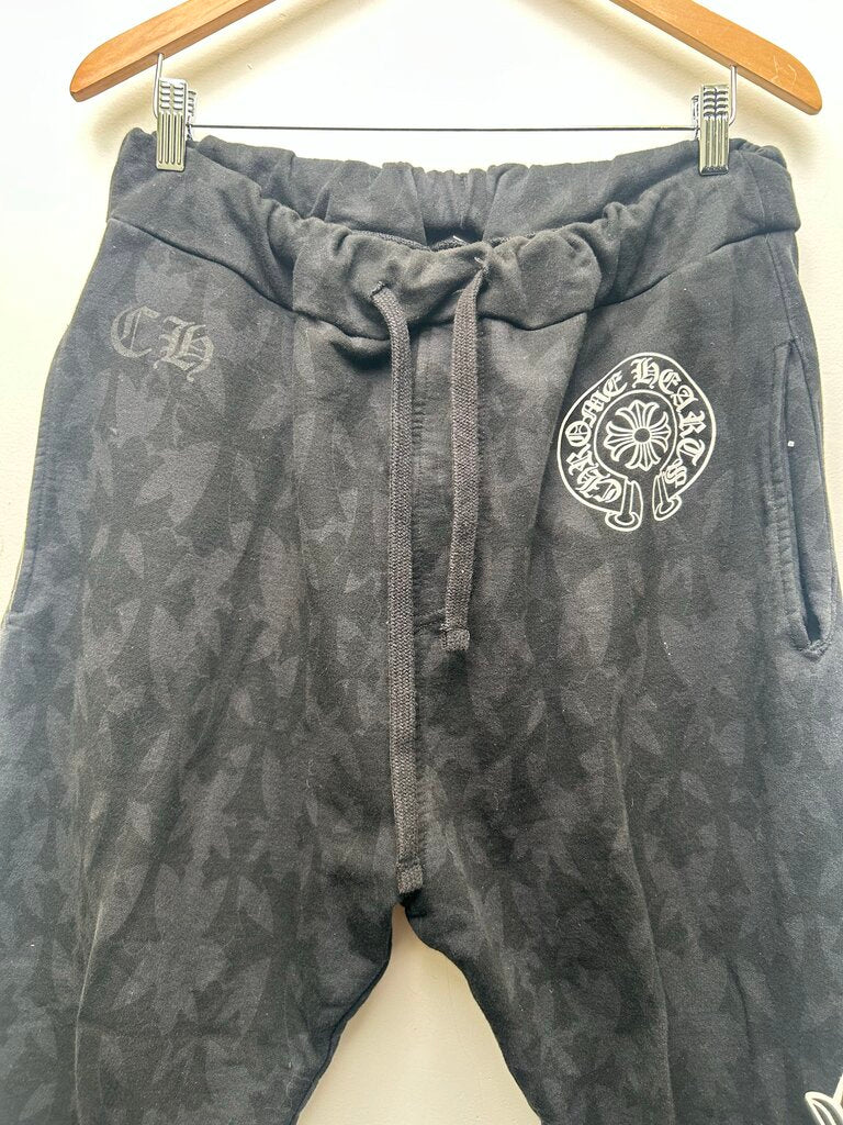 Preowned Chrome Hearts Black Cross Monogram Sweats sz.Medium