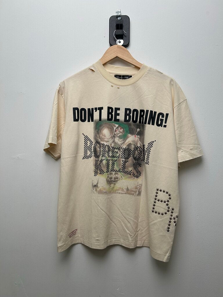 New Boredom Kills Don't Be Boring Cream Tee size L