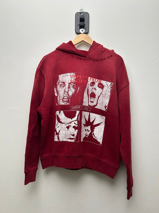 New Boredom Kills Unplug Red Hoodie size M