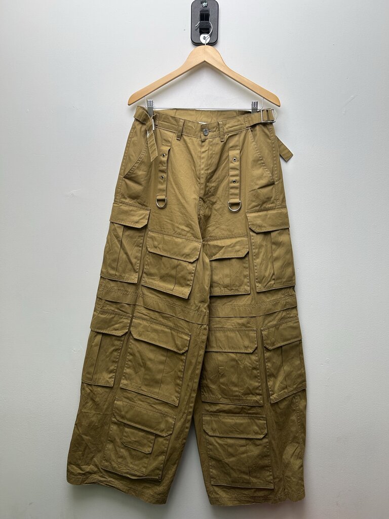 Vehements Khaki Multi Cargo Rave Pants size 28-32