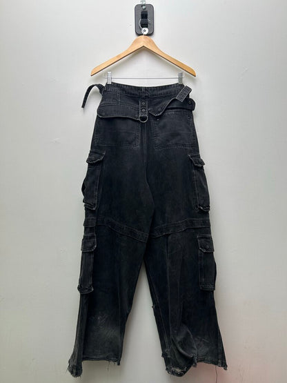 Vetements Black Denim Multi Cargo Rave Pants size 28-32