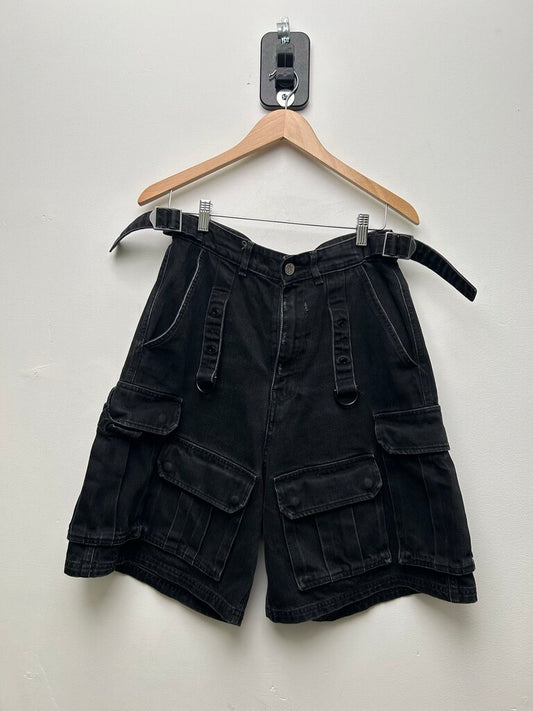 Vetements Black denim Multi Cargo Denim Shorts size 28-32